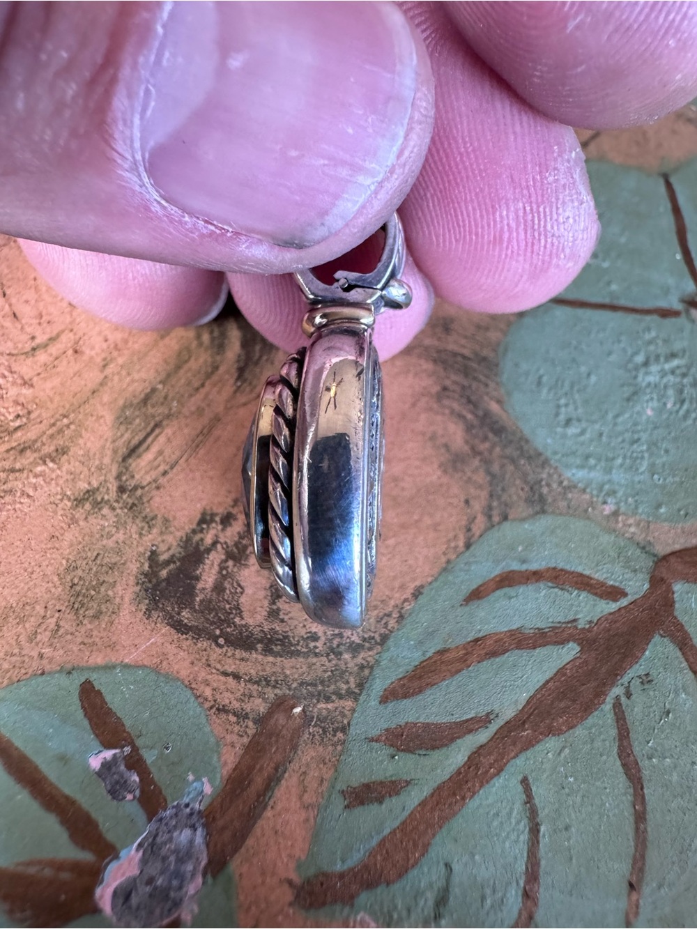 David Yurman Blue Topaz Cable Frame Pendant Necklace - Blue Silver - Picture 2 of 7